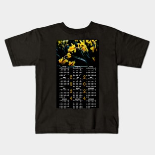 Daffodil Blooms • 2024 Year-at-a-glance Calendar Kids T-Shirt